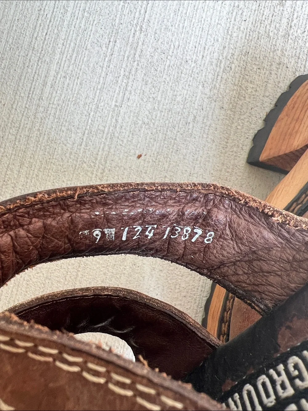 London Underground Y2K Vintage Brown Leather Strappy platform Wooden Sandals - Picture 9 of 13